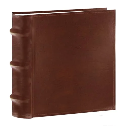 100-Pocket European Bonded Leather Photo Album for 4x6 Prints, Brown