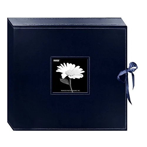 12x12 3-Ring Leatherette Inset Frame and Ribbon Closure Memory Book Box