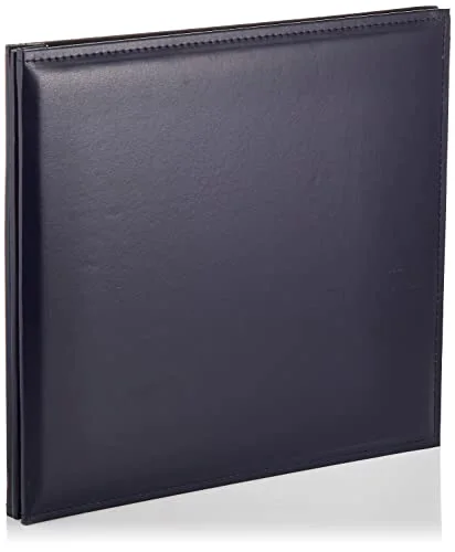 12x12 Snapload Sewn Leatherette Memory Book, Navy Blue