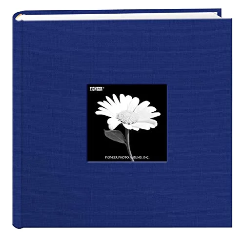 Fabric Frame Cover Photo Album, 200 pockets, Cobalt Blue