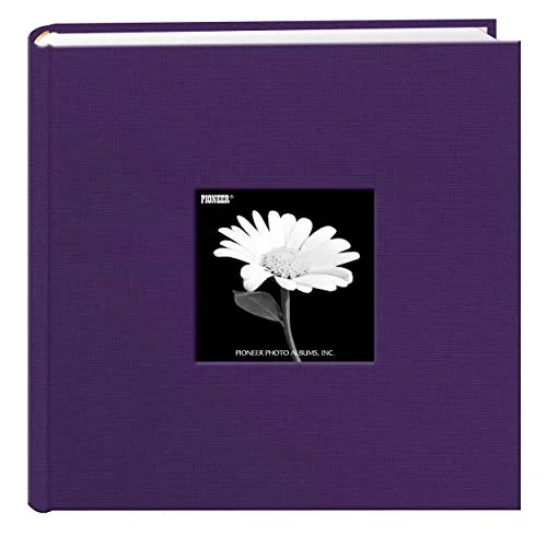 Fabric Frame Cover Photo Album, 200 pockets, Grape Purple