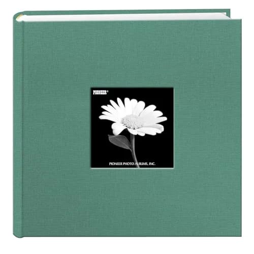 Fabric Frame Cover Photo Album, 200 pockets, Tranquil Aqua
