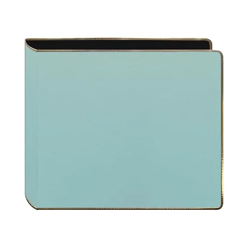 Gold Piped Edge Sewn 3-Ring Scrapbook, 12x12, Crystal Light Blue