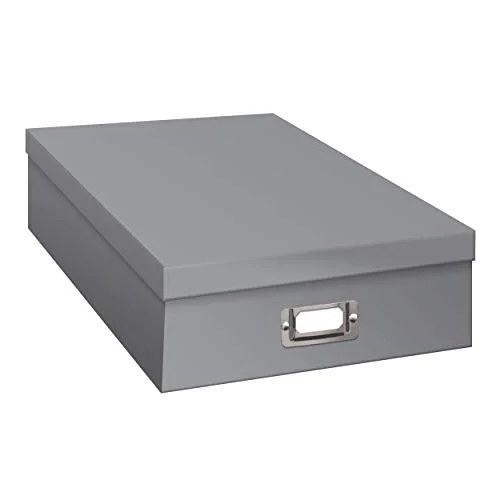 Jumbo Scrapbook Storage Box, Gray, 12x12