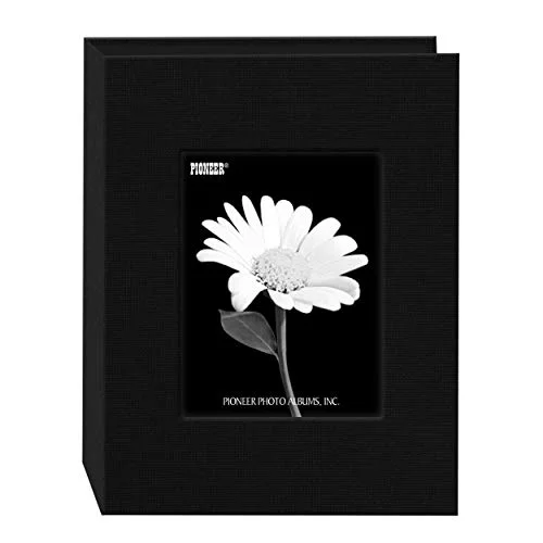 Mini Fabric Frame Cover Photo Album, 24 pockets, Deep Black