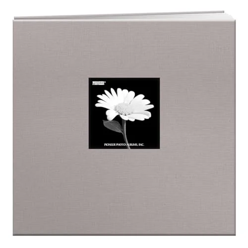 Post-Bound Fabric Frame Memory Book, 12x12, Platinum Gray