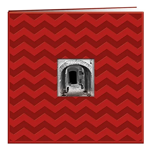 Post-Bound Fabric Frame Memory Book, 12x12, Red, 20 prints