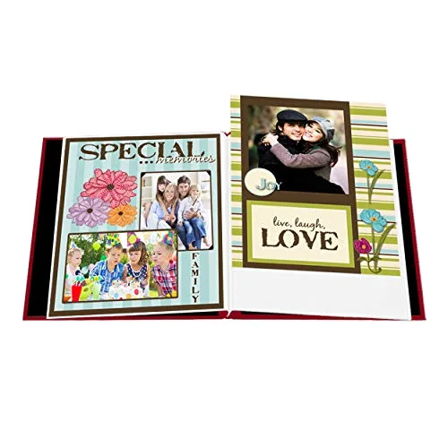 Post-Bound Fabric Frame Memory Book, 8.5x11, Apple Red, photo 3