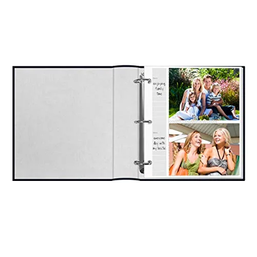 Ring Bound Bonded Leather Album with Gold Accents, 200 pockets, Navy Blue, photo 2
