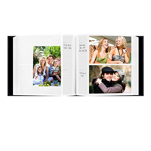 Sewn Leatherette Frame Cover Photo Album, 200 pockets, Blue,Clear, photo 3