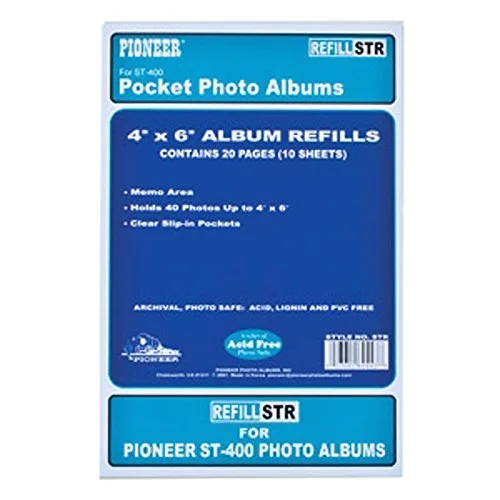 STR 3-Ring Memo Album 40-Pocket Refills, 2 Per Page