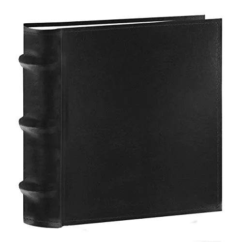100-Pocket European Bonded Leather Photo Album for 4x6 Prints, Black