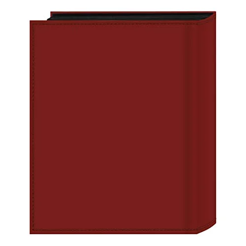 208-Pocket Sewn Leatherette Photo Album with Silvertone Metal I.D. Plate for 4x6 Prints, Bright Red, photo 2