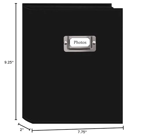 208-Pocket Sewn Leatherette Photo Album with Silvertone Metal I.D. Plate for 4x6 Prints, Black, photo 3