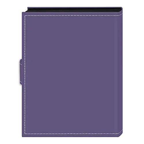 Embroidered Strap Sewn Leatherette Mini Album, 36 pockets, Lavender (EXP-46/LL), photo 2