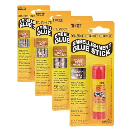 PIOEGS Glue Stick Extra Strength for All Types of Embellish, Multicolor