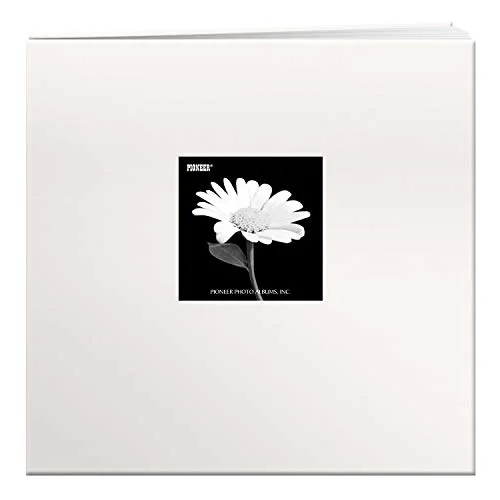 Post-Bound Fabric Frame Memory Book, 12x12, Ivory White