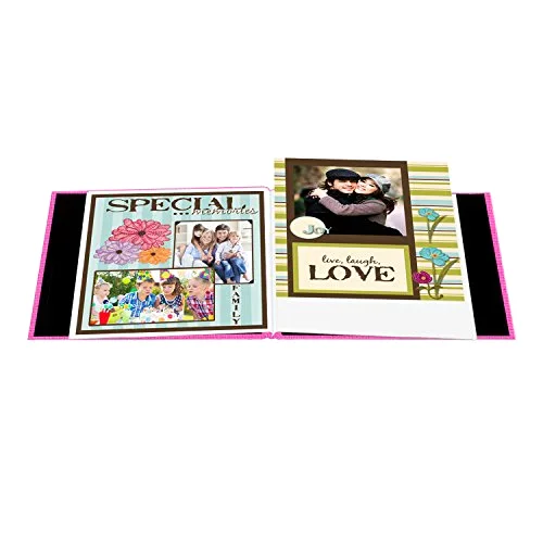 Post-Bound Fabric Frame Memory Book, 8x8, Bright Pink, photo 2