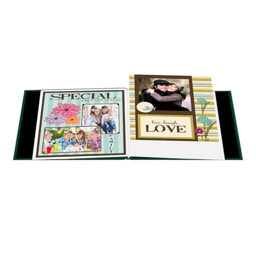 Post-Bound Fabric Frame Memory Book, 8x8, Emerald Green, photo 2