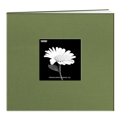 Post-Bound Fabric Frame Memory Book, 8x8, Herbal Green
