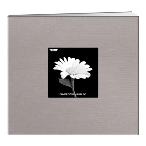 Post-Bound Fabric Frame Memory Book, 8x8, Platinum Gray