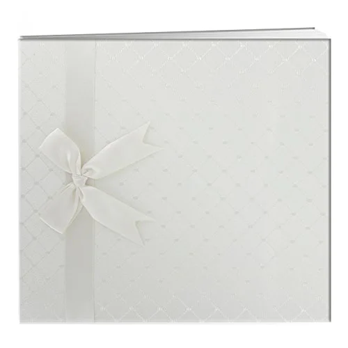 Post-Bound Fabric Frame Memory Book, 8x8, White