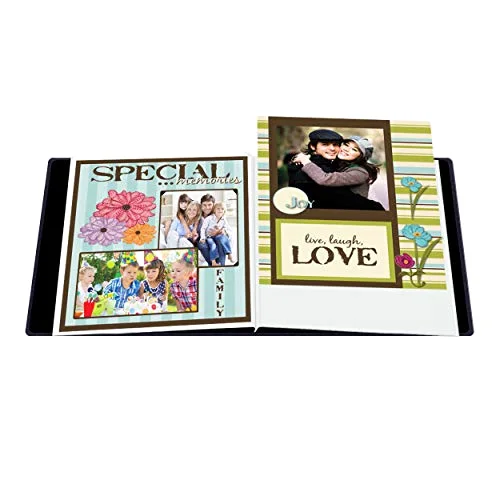 12x12 Postbound Leather Family Treasures Memory Book, Navy Blue, photo 4