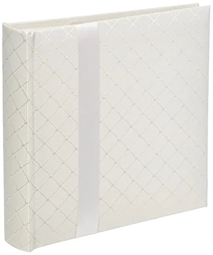Fabric Diamond Ribbon Wedding Photo Album, holds 200 4x6 Photos, 2 Per Page
