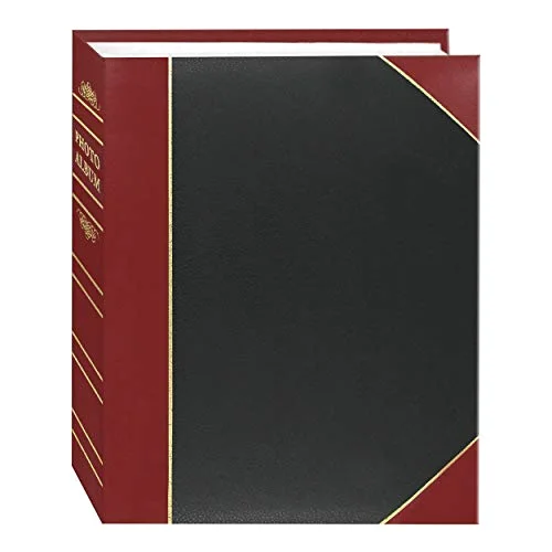 Ledger Style Le Memo Photo Album, 100 pockets, Black