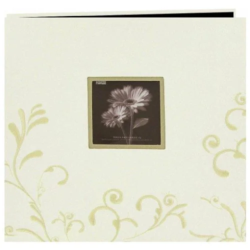 Post-Bound Fabric Frame Memory Book, 12x12, Ivory