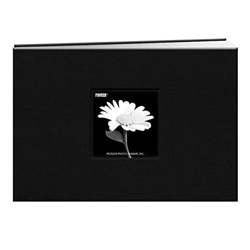 Post-Bound Fabric Frame Memory Book, 5x7, Deep Black, 20 prints