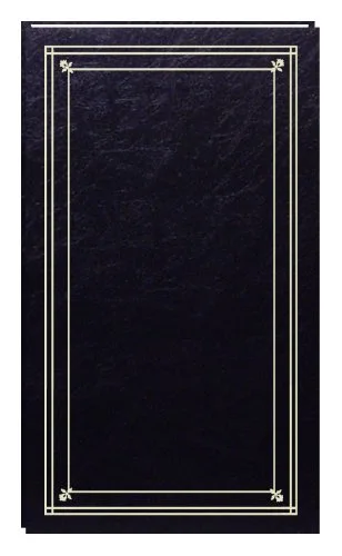 Slim Line Post-Bound Leatherette Album, 204 pockets, Black