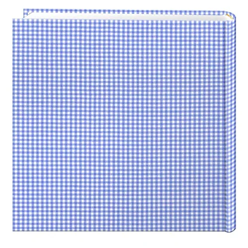 200-Pocket Gingham Fabric Frame Cover Photo Album for 4x6 Prints, Blue, photo 2