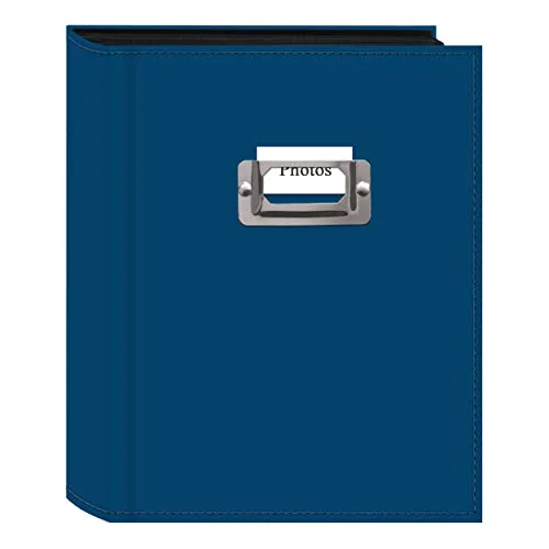 208-Pocket Sewn Leatherette Photo Album with Silvertone Metal I.D. Plate for 4x6 Prints, Bright Blue, photo 4