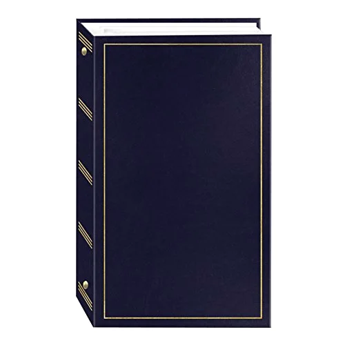 3-Ring Pocket Photo Album, 204 pockets, Navy Blue