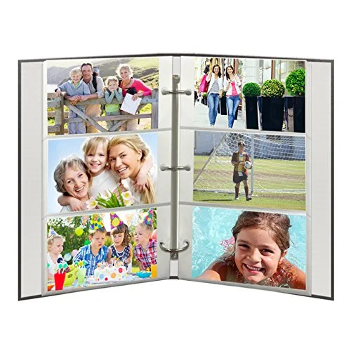 3-Ring Pocket Photo Album, 300 pockets, Gray, photo 4