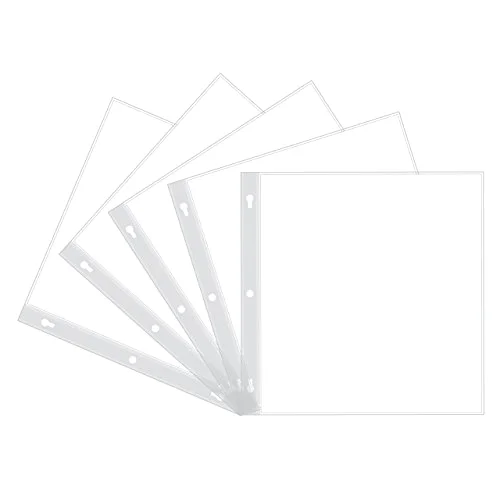 Bund Top Loading Page Protectors with Inserts, , 5-Pack, White, 12x12, photo 2