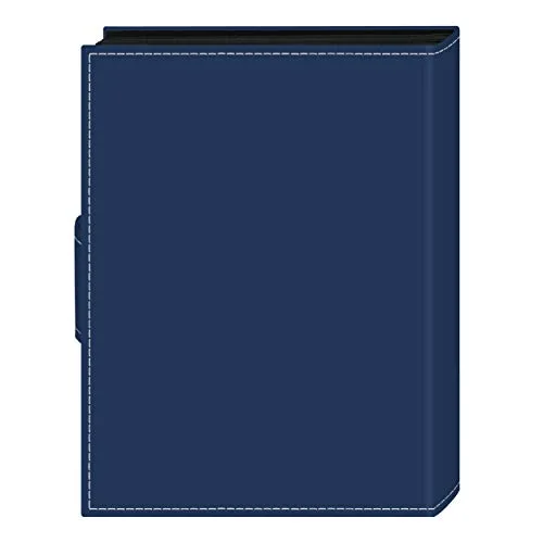 Embroidered Strap Sewn Leatherette Mini Album, 36 pockets, 5x7, Blue (EXP-57/BM), photo 2