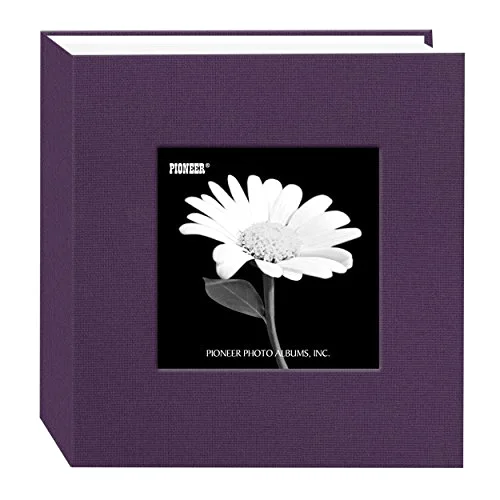 Fabric Frame Cover Photo Album, 100 pockets, Purple