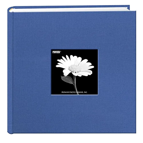 Fabric Frame Cover Photo Album, 200 pockets, Sky Blue