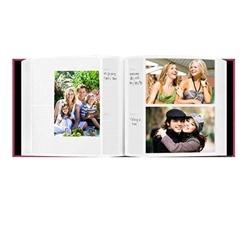 Fabric Frame Cover Photo Album, 200 pockets, Bright Pink, photo 3