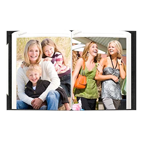 Ledger Style Leatherette Album, 50 pockets, 5x7, White and Black, photo 4