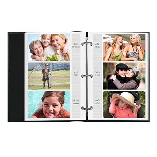 Ring Bound Bonded Leather Album, 204 pockets, Navy Blue, photo 4