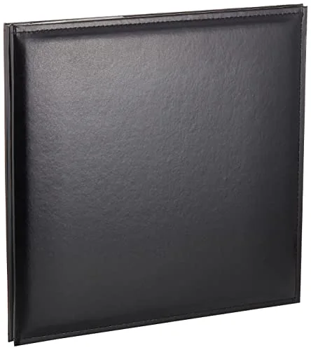 12x12 Snapload Sewn Leatherette Memory Book, Black