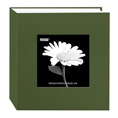 Fabric Frame Cover Photo Album, 100 pockets, Green (DA-100 CBFN/HG)
