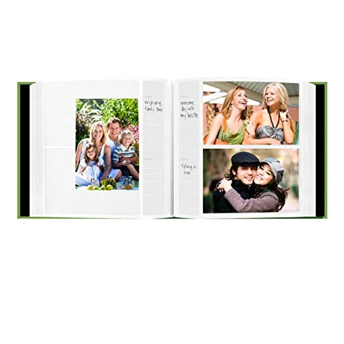 Fabric Frame Cover Photo Album, 200 pockets, Citrus Green, photo 3