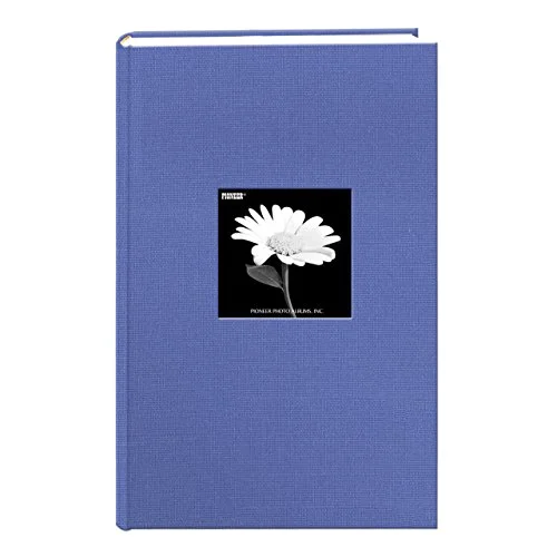 Fabric Frame Cover Photo Album, 300 pockets, Sky Blue