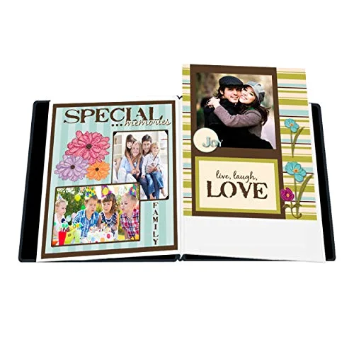 Family Treasures Deluxe Post-Bound Album, 8.5x11, Blue, White, photo 4