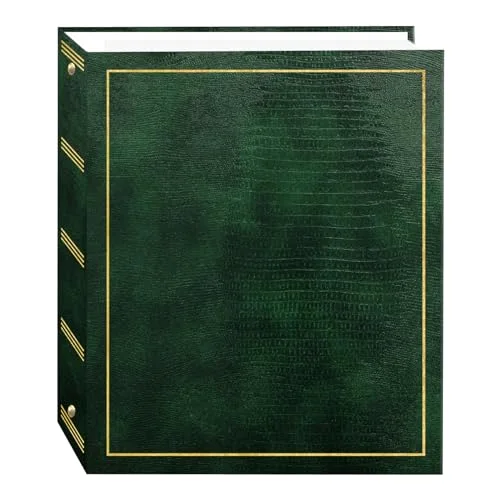 Magnetic Self-Stick 3-Ring Album, 100 pages, Hunter Green