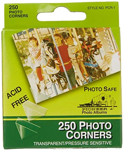 PCR-1 Photo Corners Self Adhesive, Clear, 250-Pack,Multicolor
